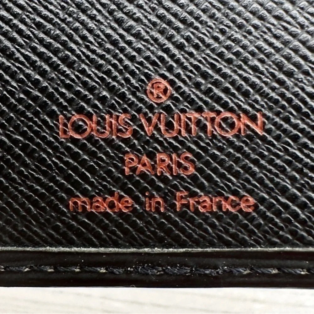 AUTHENTIC Louis Vuitton Monogram Porte Valeurs Checkbook Wallet. Black.